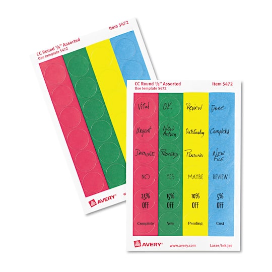 18 Packs: 1,008 ct. (18,144 total) Avery® Assorted Colors Printable  Removable Color-Coding Labels